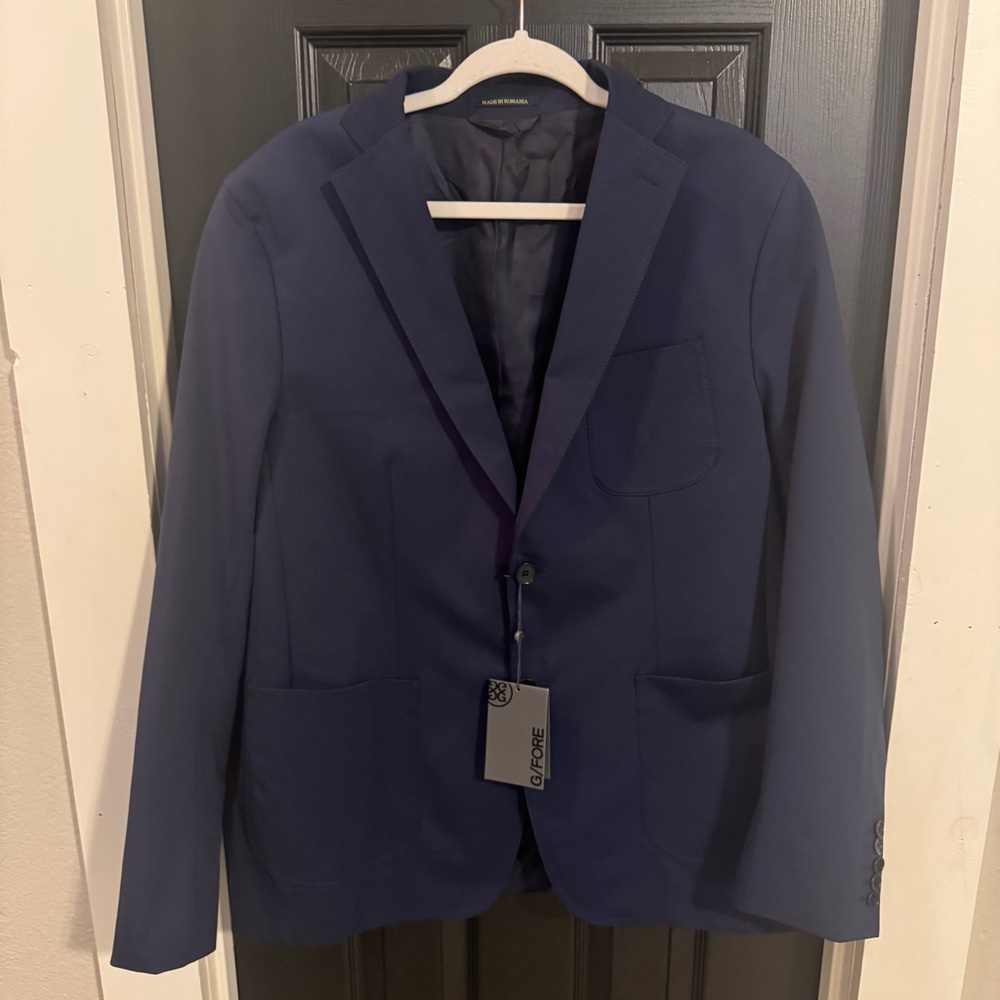 G/Fore Men’s 44R Twilight Navy 2-Button Golf Performance Blazer Sports Coat NWT
